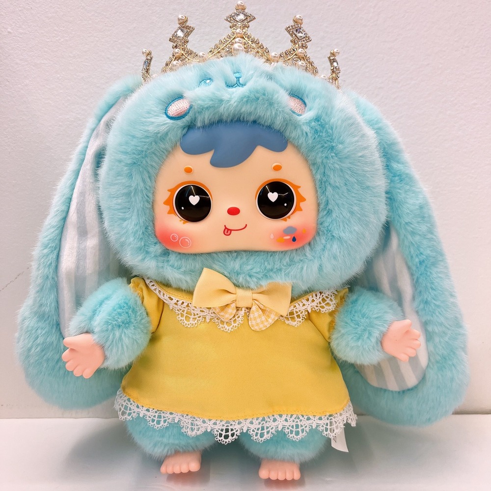 Samuel Crown Rabbit V5 400% "Snow Velvet Rabbit+2 Set of eyes" Blue Bunny Plush